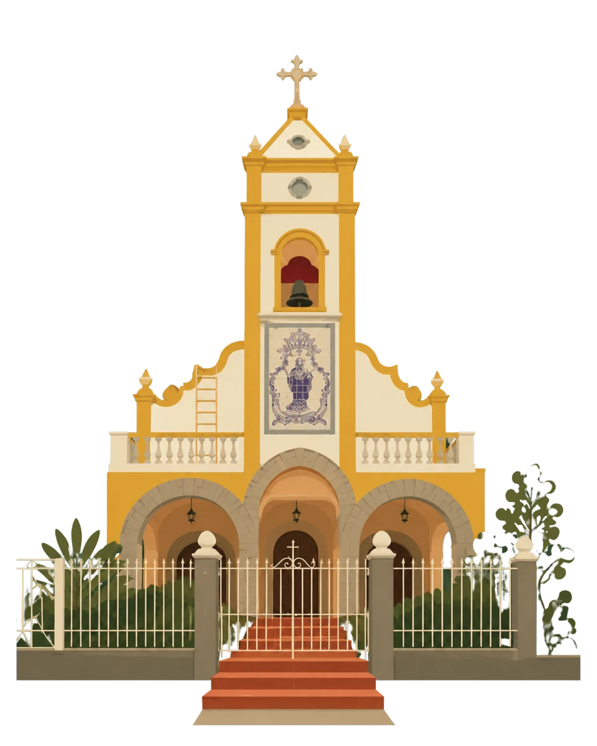 Ilustração da fachada da igreja